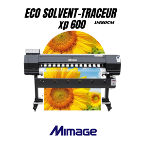 Traceur éco-solvant XP 600 – Imprimante grand format professionnelle à encre éco-solvant, équipée de la tête d'impression XP 600, idéale pour l'impression haute résolution de bâches, vinyles, autocollants et supports publicitaires. Offre des couleurs éclatantes, une excellente durabilité extérieure et une qualité d'impression précise pour les applications de signalétique et de communication visuelle