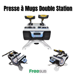 Presse à mug double station pour transfert thermique et personnalisation de mugs professionnels