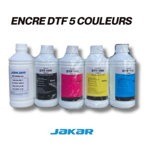 Encre DTF 5 couleurs pour impression textile professionnelle avec transfert direct sur tissus