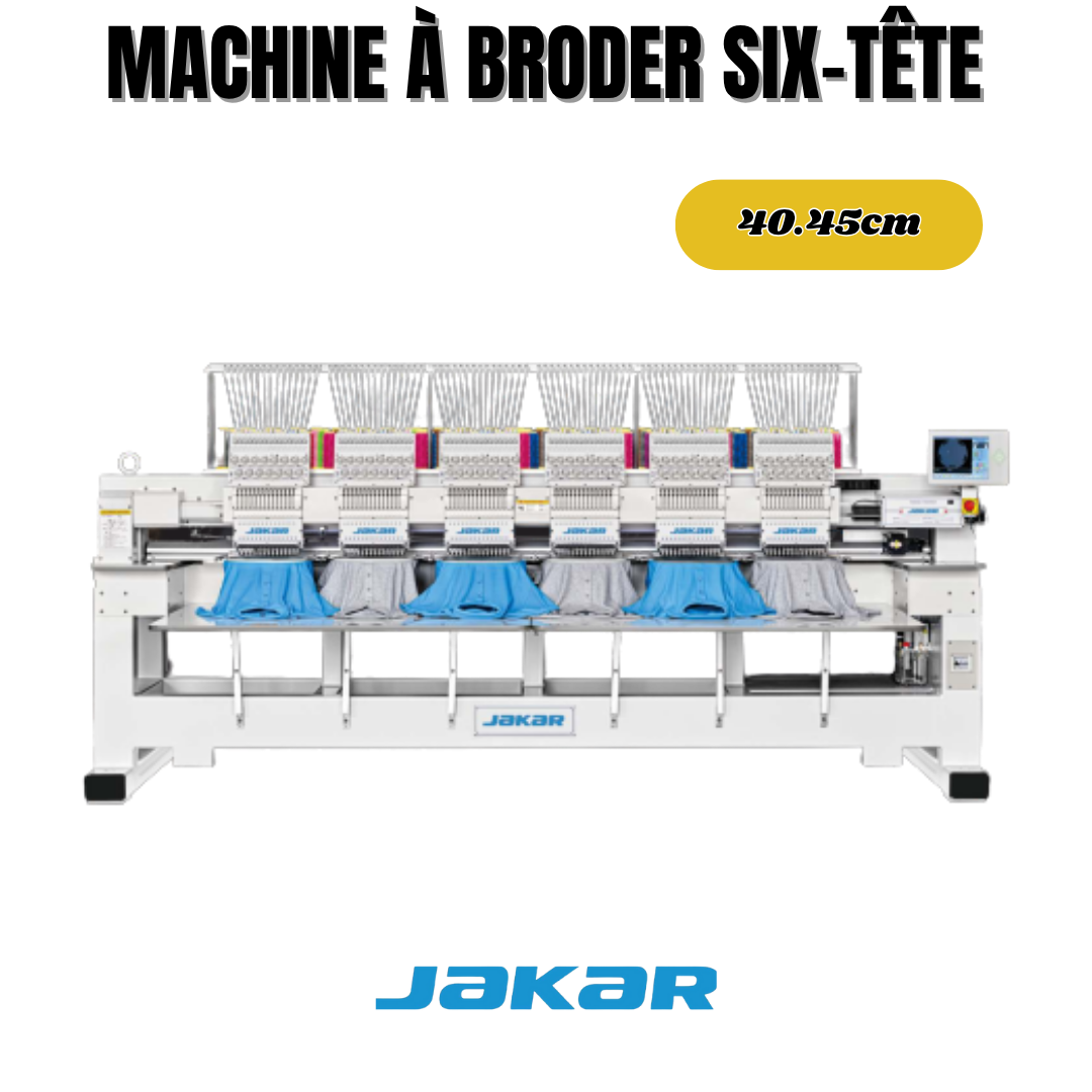 Machine à broder industrielle 6 têtes pour production professionnelle sur textiles et vêtements