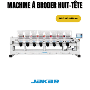Machine à broder industrielle 8 têtes pour production textile professionnelle et motifs précis