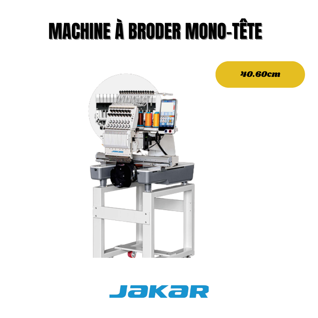 Machine à broder industrielle mono tête pour broderie professionnelle sur textiles et vêtements