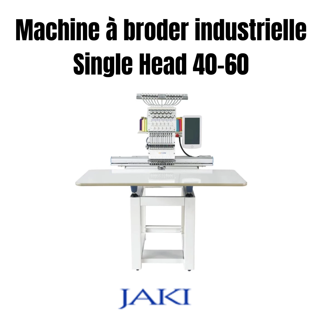 Machine à broder industrielle Single Head 40x60 cm pour personnalisation textile professionnelle