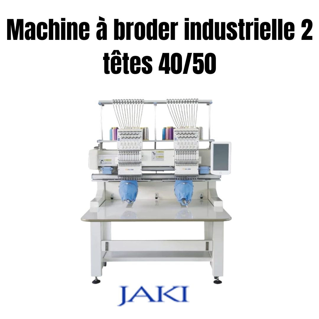 Machine à broder industrielle 2 têtes 40×50 cm – broderie professionnelle sur vêtements et textiles