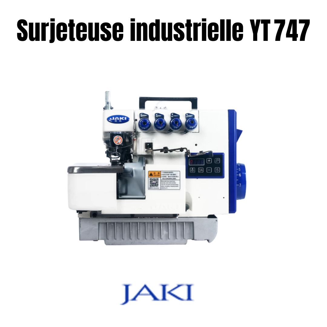Surjeteuse industrielle YT 747 pour couture professionnelle et finitions précises sur textiles