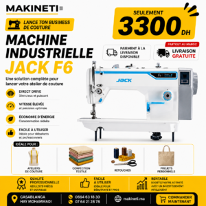 Machine à coudre industrielle JACK F6 – Piqueuse professionnelle avec garantie 5 ans