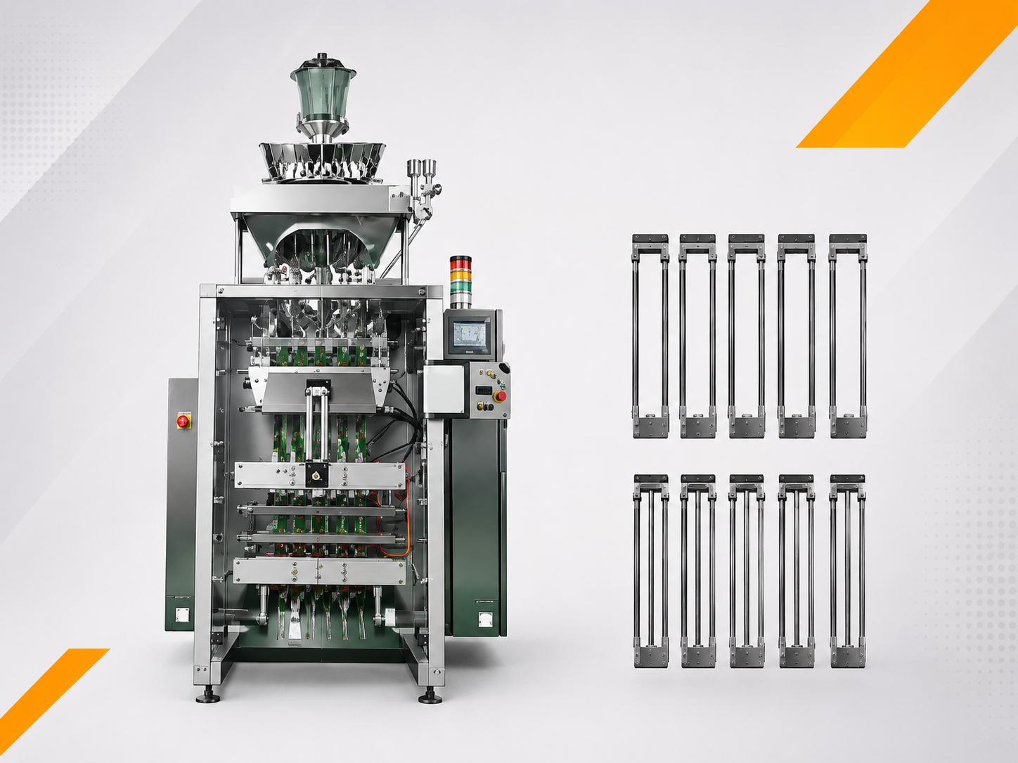 Machine de conditionnement automatique multi-lignes (VFFS multi-pistes)