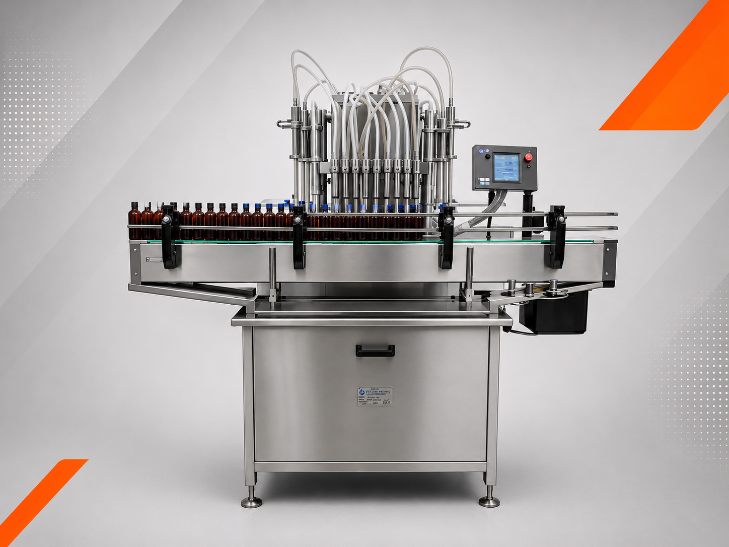 Ligne automatique de remplissage liquide multi-têtes avec convoyeur – Haute cadence
