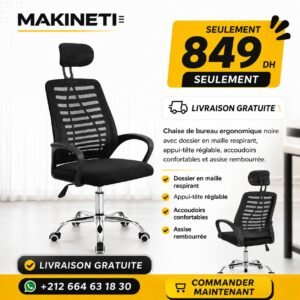 Chaise de bureau ergonomique avec appui-tête réglable