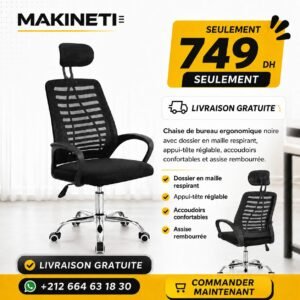 Chaise de bureau ergonomique avec appui-tête réglable